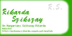 rikarda szikszay business card